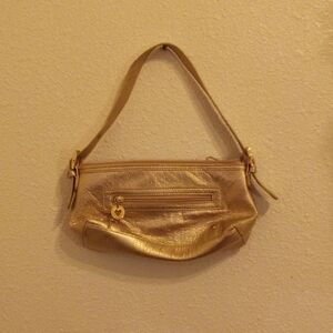 XOXO Gold Textured Shoulder Bag